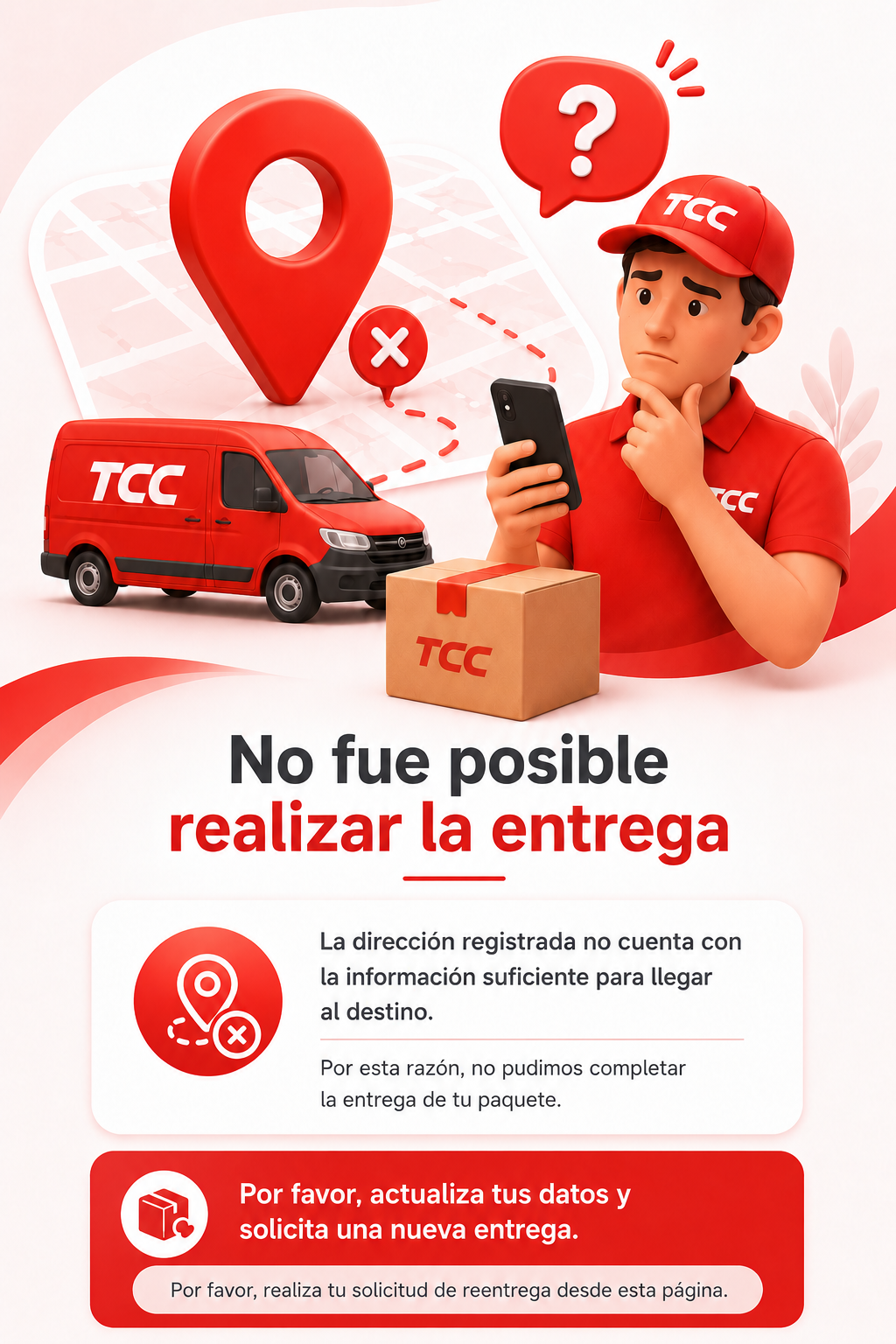 No fue posible realizar la entrega